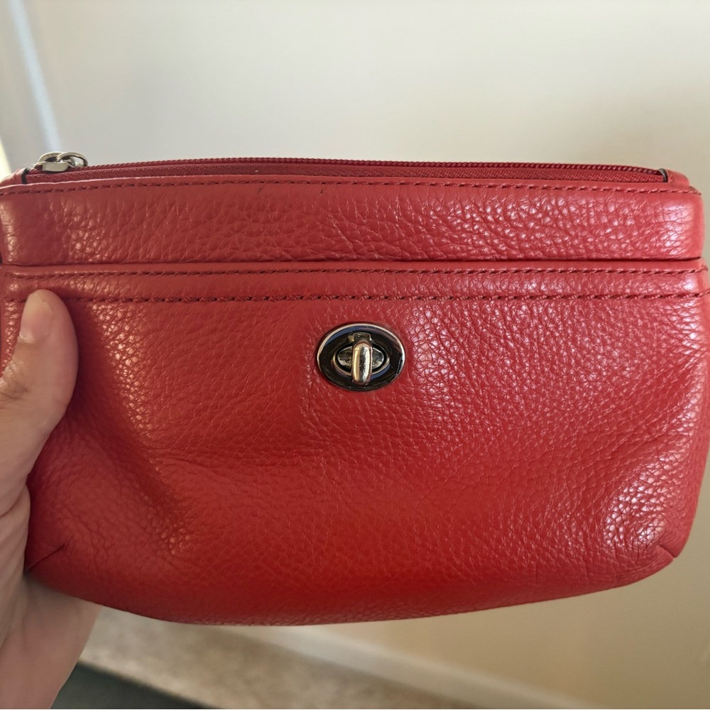 Coral Coach Wristlet